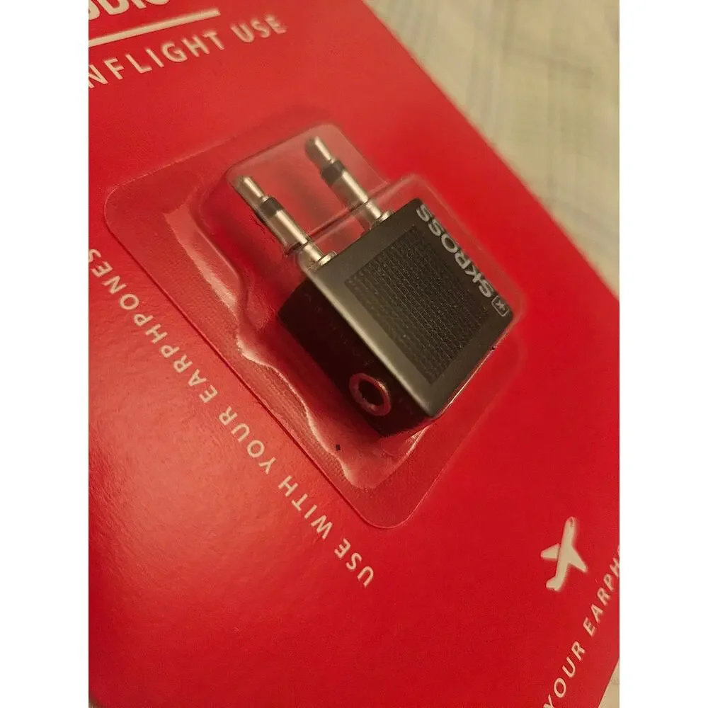 NEW Skross 3.5mm Airplane Audio Adapter, Black